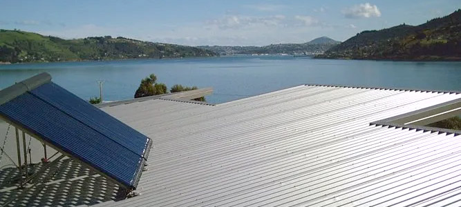 Apricus Solar Water Heating panel on house roof